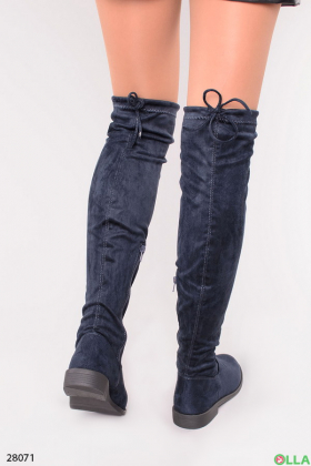 Women's blue over the knee boots