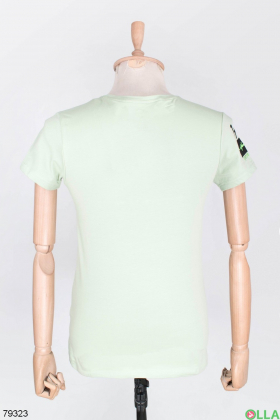Чоловіча зелена футболка з принтом