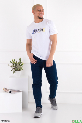 Men's white T-shirt with print
