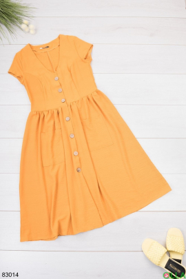 Women's Mustard Button Down Dress