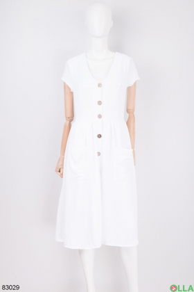 Women's white dress with buttons