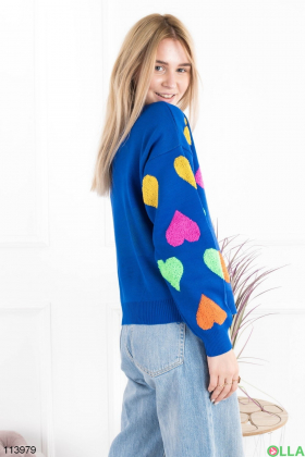 Women's blue sweater in print