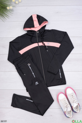 Женский черно-розовый спортивный костюм