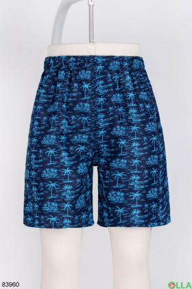 Мужские сине-голубые пляжные шорты