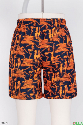 Чоловічі синьо-помаранчеві пляжні шорти
