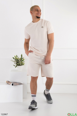 Men's white batal set of T-shirt and shorts