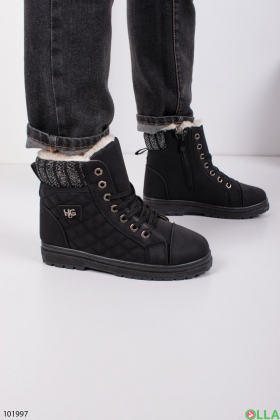 Женские черные зимние ботинки