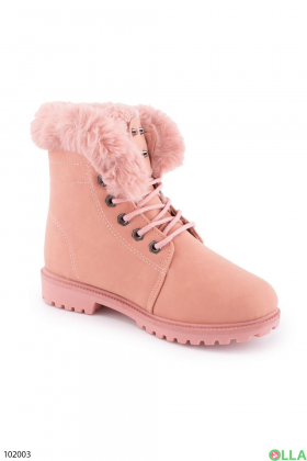 Жіночі рожеві зимові черевики