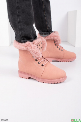Жіночі рожеві зимові черевики