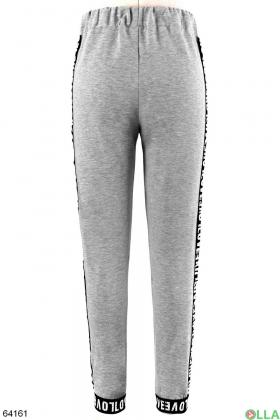 Women's gray fleece sweatpants