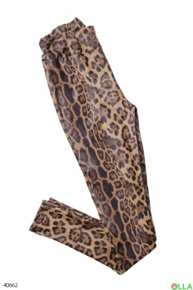 Women's leggings with leopard print