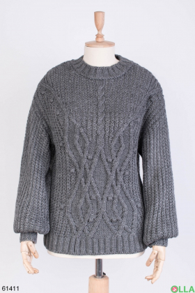 Женский зимний Темно-серый свитер