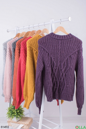 Жіночий зимовий Фіолетовий светр