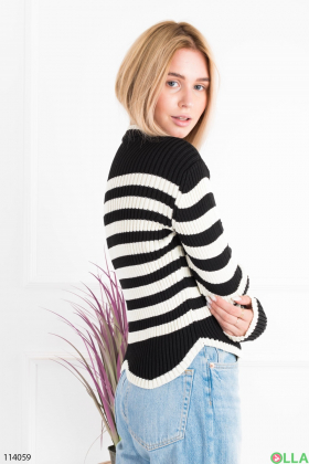 Women's black striped sweater