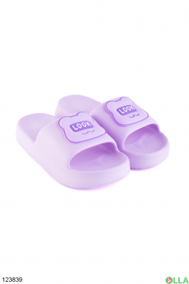 Women's purple slippers with decor