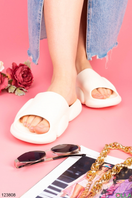 Women's white slippers