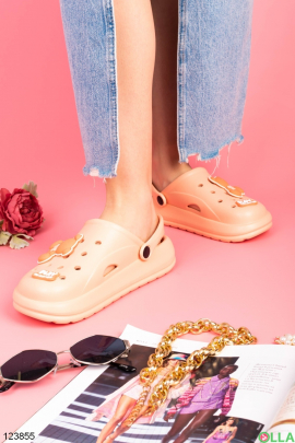 Women's coral crocs with decor