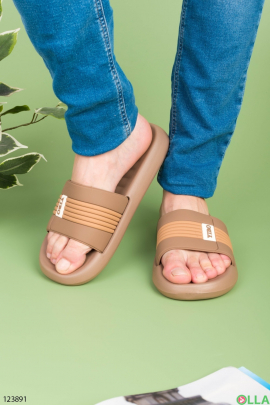 Men's brown flip-flops