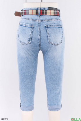 Женские голубые джинсовые капри