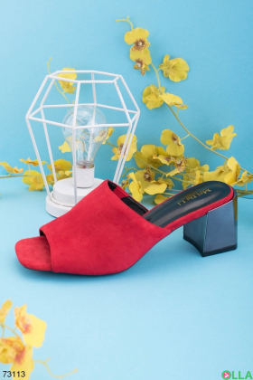 Women's red flip flops with heels