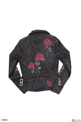 Куртка-косуха с заклепками и розами