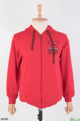 Men's red zip-up hoodie