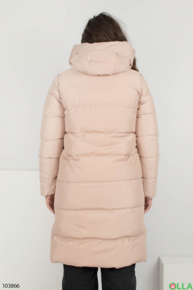 Женская бежевая зимняя куртка