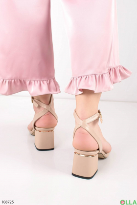 Women's beige heeled sandals