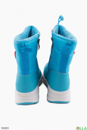 Жіночі блакитні зимові чоботи-дутики