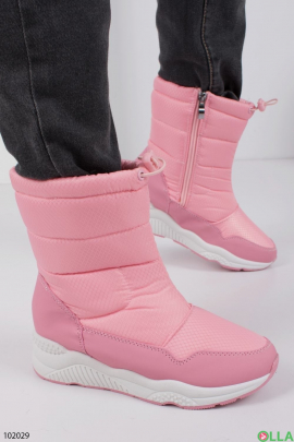 Жіночі рожеві чоботи-дутики