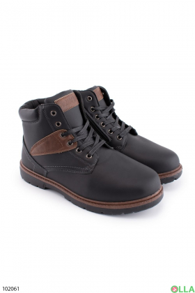 Чоловічі чорно-коричневі зимові черевики