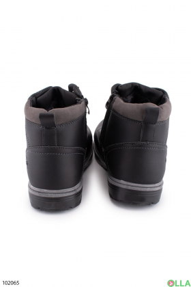 Мужские черные зимние ботинки