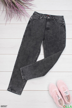 Жіночі темно-сірі джинси в класичному стилі