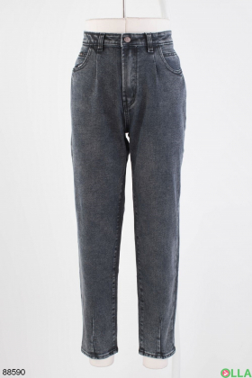Женские темно-серые джинсы в классическом стиле
