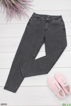 Женские темно-серые клаасические джинсы