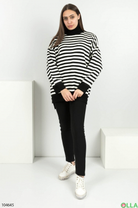 Women's black and white sweater