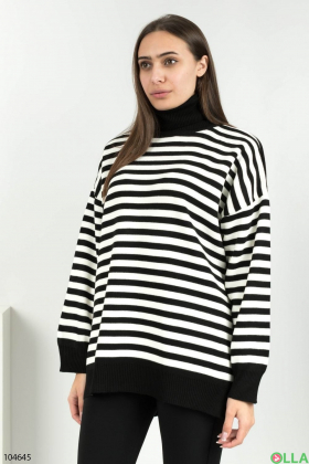 Women's black and white sweater