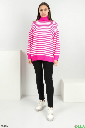 Women's pink and white sweater