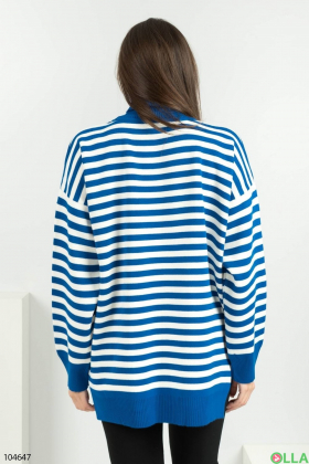 Women's blue and white sweater