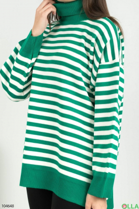 Жіночий біло-зелений светр