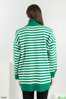 Жіночий біло-зелений светр