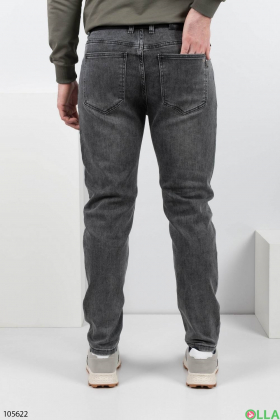 Мужские серые джинсы с поясом