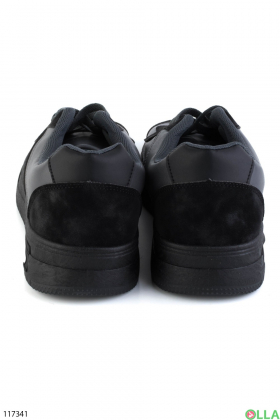 Мужские черно-серые кроссовки на шнуровке