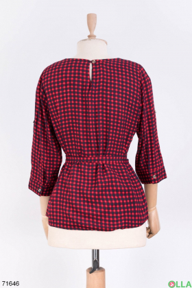 Women's two-tone plaid blouse