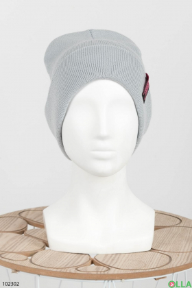 Жіноча зимова сіра шапка