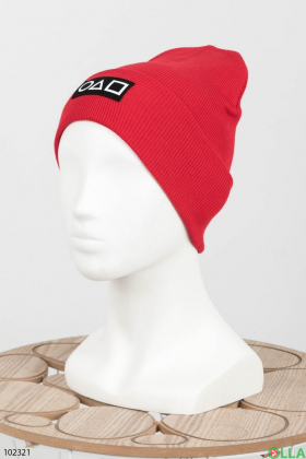 Женская зимняя красная шапка