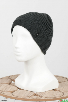 Жіноча зимова темно-сіра шапка