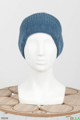 Женская зимняя голубая шапка