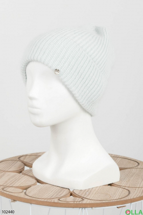 Женская зимняя голубая шапка