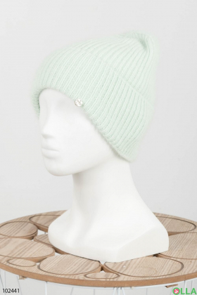 Women's winter light green hat